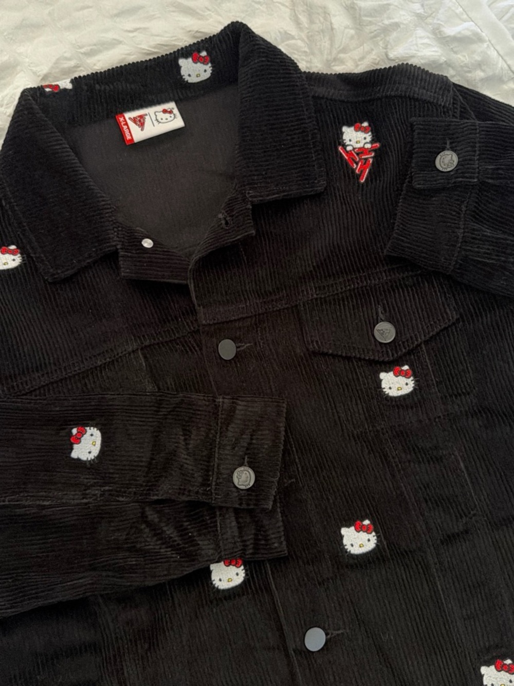 Hypland Hello Kitty Black Corduroy Jacket - Unisex